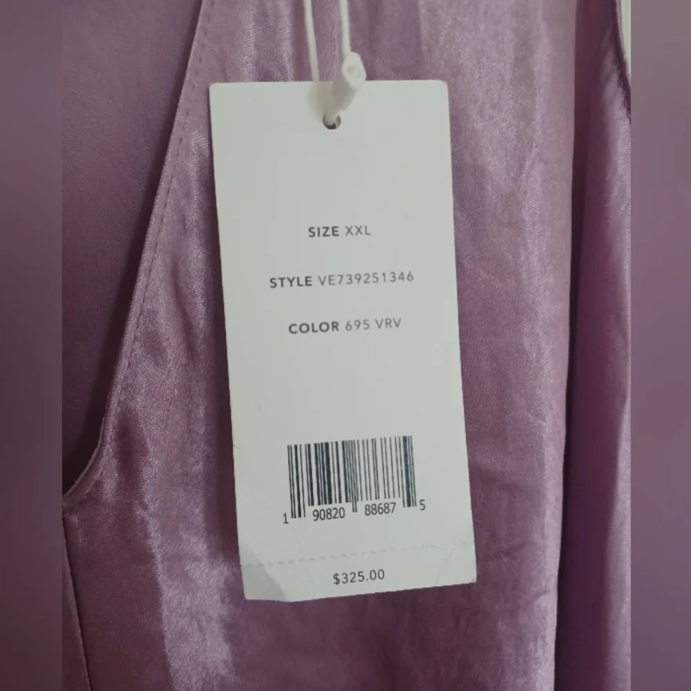 Vince NWT XXL Satin Double V-neck Lavender Slip Dress - Picture 4 of 4